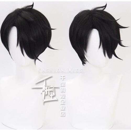 25cm Anime The Promised Neverland Cosplay Ray Wig Role Playing Wigs Halloween Cosplay Black Hair
