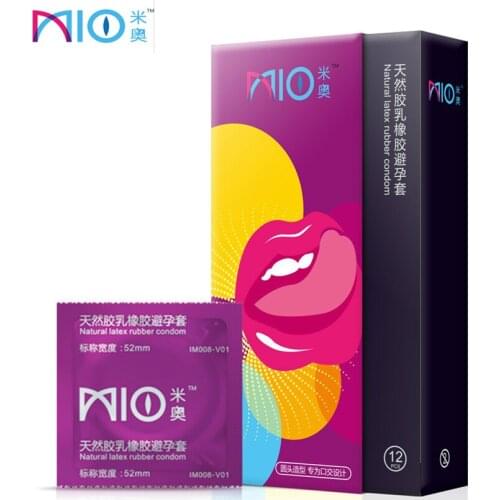 Mio Oral Sex Condom 12 PCS Box Round Head (No Sperm Bags) Natural Latex Penis Sleeve Condoms For Men Intimate Product Sex Shop