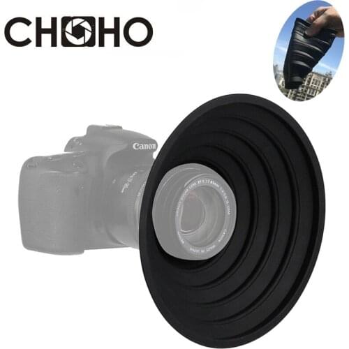 Rubber Camera Lens Hood Anti-glass Ultimate Anti-reflective Silicone Photos Hood Reflection-Free Photos for Nikon Canon Sony Cam