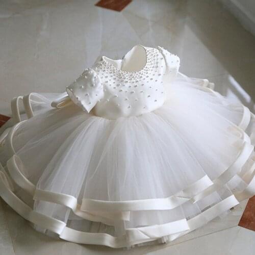 Newborn Chlid Luxurious Formal Clothes Ball Gown 1st Birthday Dress For Baby Girl Princess Dress Elegant Party Wedding Dresses