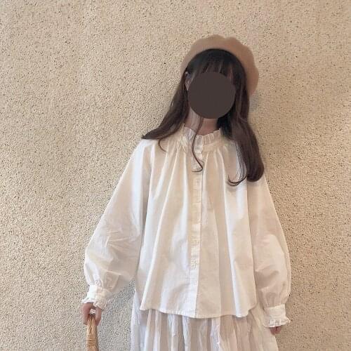 Spring Autumn Japanese Sweet Girl Harajuku Shirt Preppy Style White Lolita Long Sleeve Blouse Fashion Casual Temperament Top