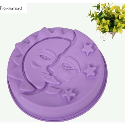 Silicone Cake Mold Bakeware DIY Baking Tools Creative Sun Moon Pattern Fondant Mold Baking Pan Polymer Clay Molds Pastry Tools