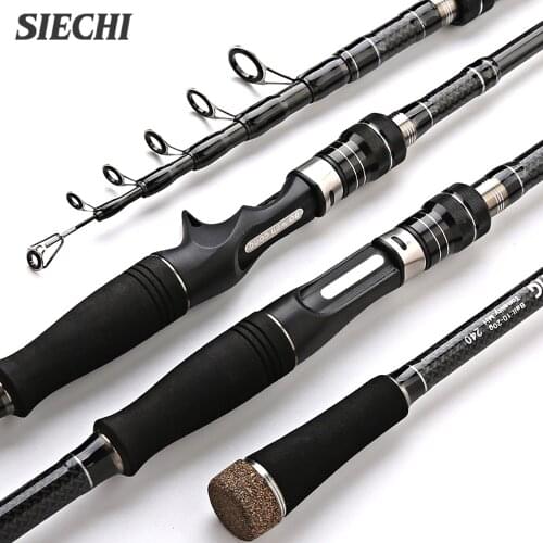 SIECHI Spinning Casting Telescopic Fishing Rod 24+30T Carbon High Strength Ultralight Rods For Lure Travel Fishing
