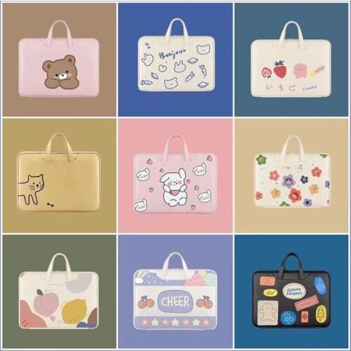 Cartoon Laptop Bag Seeve 13 13.3 14 15 15.6 inch Waterproof Computer Notebook Messenger Carry Case for MacBook Air 13 HP Dell