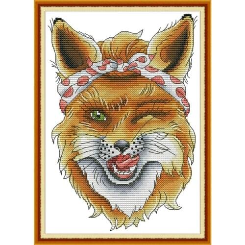 Everlasting Love Sly Fox Chinese Cross Stitch Kits Ecological Cotton Printed 14CT DIY Christmas Decorations For Home Wedding