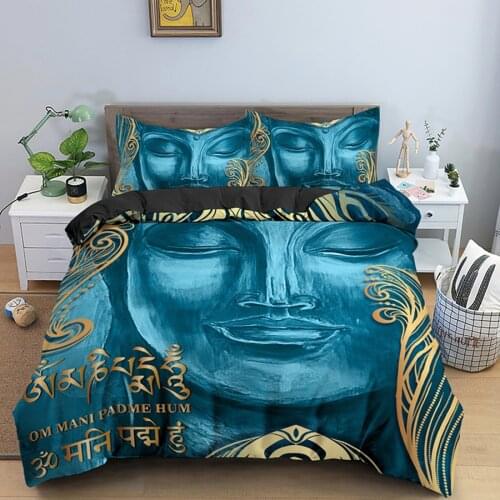 WOSTAR 3D bedding set buddha mandala quilt cover with pillowcase religion design luxury bed sets bohemian bedclothes king size