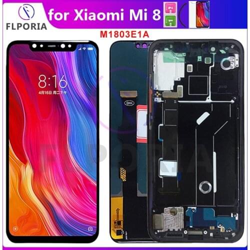 LCD for Xiaomi Mi 8 Mi8 LCD Display LCD Screen with Frame for Xiaomi 8 M1803E1A Touch Screen Digitizer Phone Repair Parts Tested