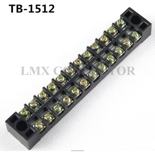 10Pcs 600V 15A TB-1510 10Positions /TB-1512 12Positions Barrier Strip Terminal Block Wire Connector Terminal Board