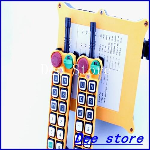 11 Channel 1 Speed 2 Transmitters Hoist Crane Truck Radio Remote Control Push Button Switch System with Emergency-Stop