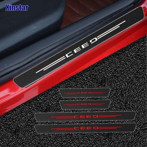 4pcs Carbon fiber GT car Sticker For Kia ceed Car Accessories