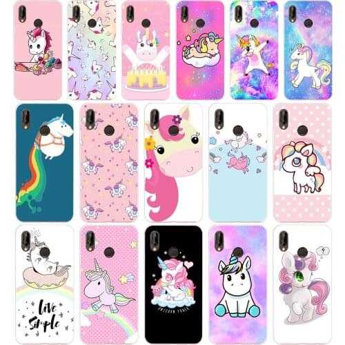 74AA Unicorn On Rainbow Jetpack Silicone TPU Protective Cover Phone Case On For Huawei P20 30 Pro Lite Case Soft