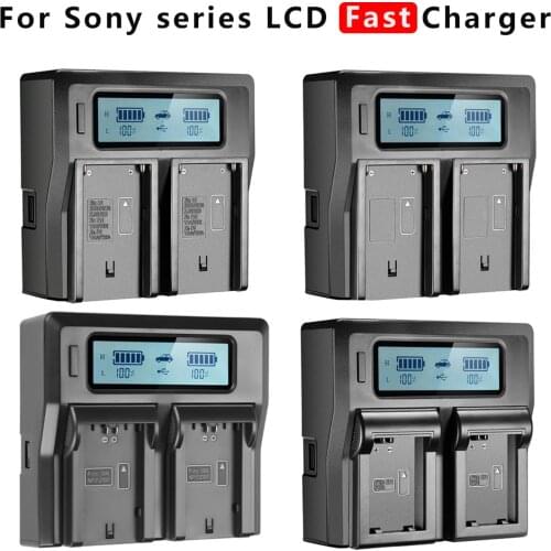 For Sony NP-F550 NP-F750 NP-770 NP-F960 NP-F970 NP-FW50 NP-FZ100 Camera Battery Rapid LCD Charger