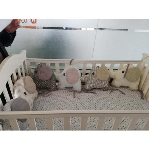 6PCS/Set Cotton Animal Elephant Baby Crib Bumpers Soft Infant Bed Around Protection Bumper Baby Bed Crib Backrest Cushion Pillow