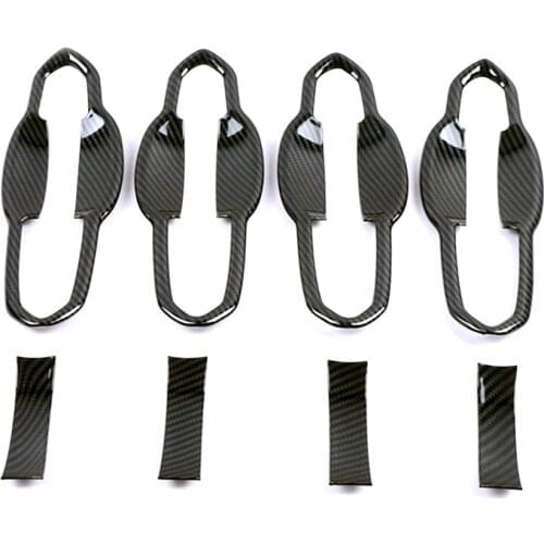 Carbon Fiber Printed For Cadillac XT6 2019 2020 Chrome Exterior Side Door Handle Bowl Cover Moulding Trim Chromium Styling