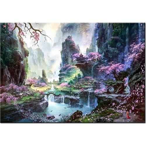 DIY Diamond Painting Round Full Diamond Embroidery Pattern Home Decoration diamond mosaic Fantasy Landscape EE1518