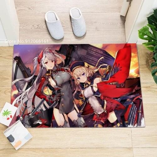 Azur Lane Floor Mat Anti Slip Floor Carpet Japan Anime Pattern Print Doormat For Bathroom Kitchen Living Room Entrance Rug Decor