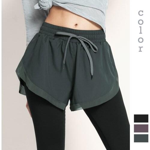 Moonglade Gym Leggings Yoga Pants Fitness Sports Clothes Women Fake Two Pieces Lace-Up Running Tights High Waist Stretch