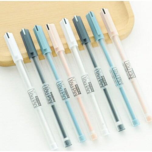 M&G 12pcs/lot Cute Kawaii New Simple 0.35mm Point Gel Pen,Ultra Fine Pens Office School Supplies Stationery Kids Student