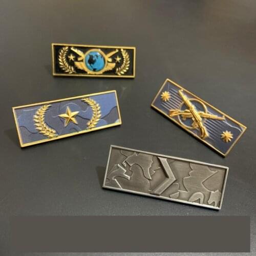 CSGO Rank Badge Metal Brooch The Global Elite Pin Legendary Eagle Master Guardian Gold Nova CS GO Collection Pin Gift