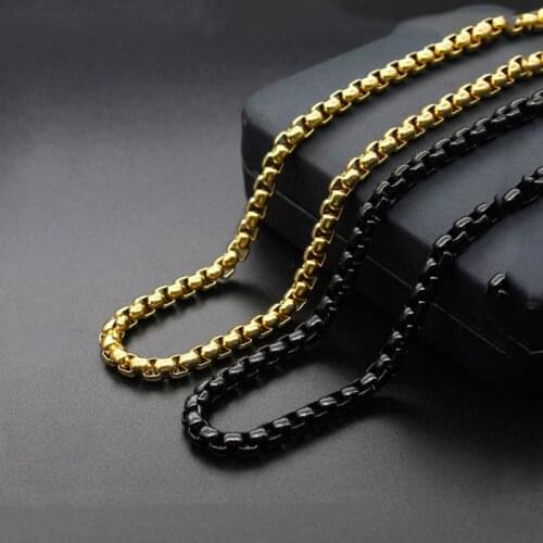 2.5mm 3mm 4mm Stainless Steel gold Men Punk Rock Jewelry High Quality Pulseira Masculina Byzantine Chain Link Necklace For Women