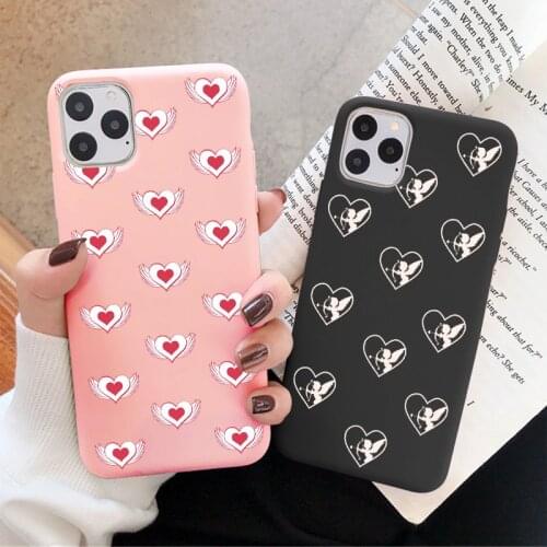 Angel Baby Heart Pattern Phone Case For iphone 6s 7 8 Plus SE 2020 X XS MAX XR 11 12 Pro Max Soft Silicone Love Cover Fundas