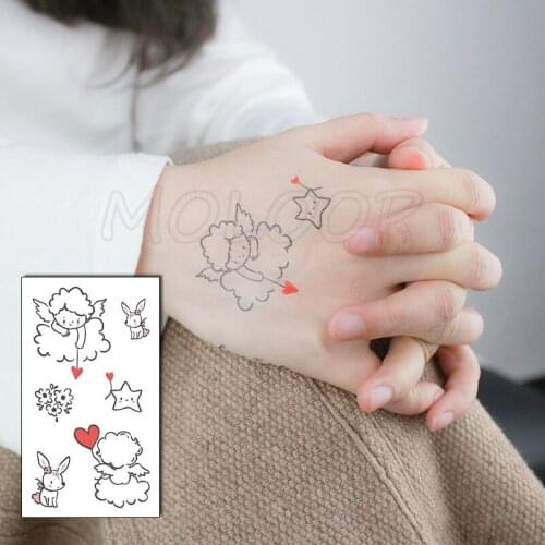Flower Stickers Cute Cupid Angel Rabbit Star Tattoo Body Art Makeup Waterproof Temporary Women and Men Fake Tatoo