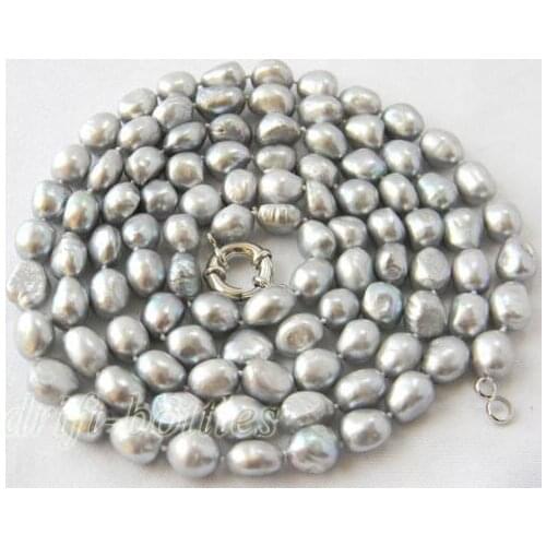 50'' 11mm Gray Baroque Freshwater Pearl Necklace