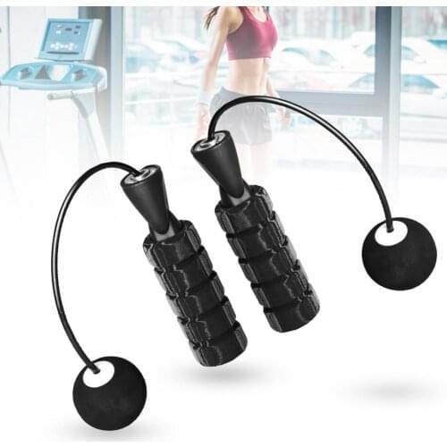 Useful 1 Pair Cordless Jump Rope Safety Reusable Gradient Black Grey B Bearing Big Ball Skipping Rope Easy to Carry for Training
