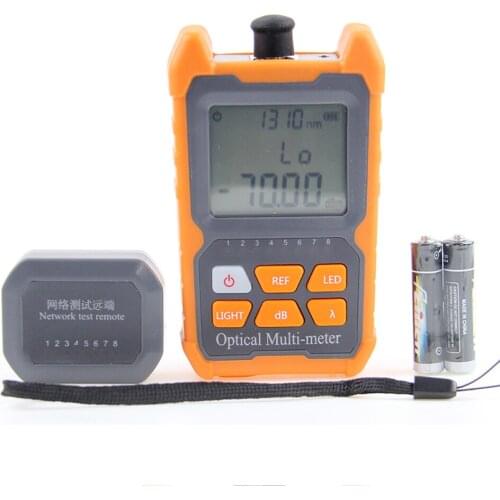 Portable Mini Fiber Optical Power Meter Network Cable Tester FTTH Fiber Optic Cable Tester 8 Wavelengths with LED Light