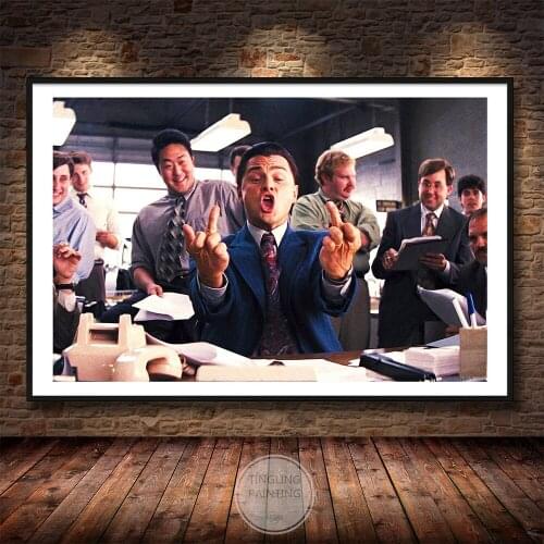WOLF of WALL STREET Movie Poster Classic Character Canvas Painting Classical Living Room Home Decoration Wall Art Picture