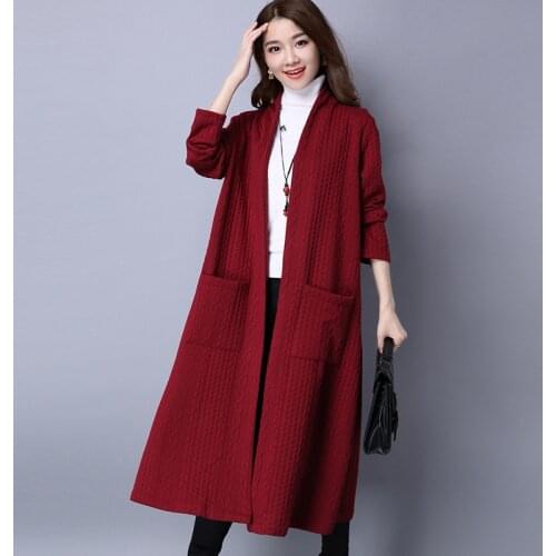 Plus Size 2021 Autumn Long Cotton and Linen Jacket Female Maternity Clothes Jackets Long-sleeved Jackets for Pregnant Women