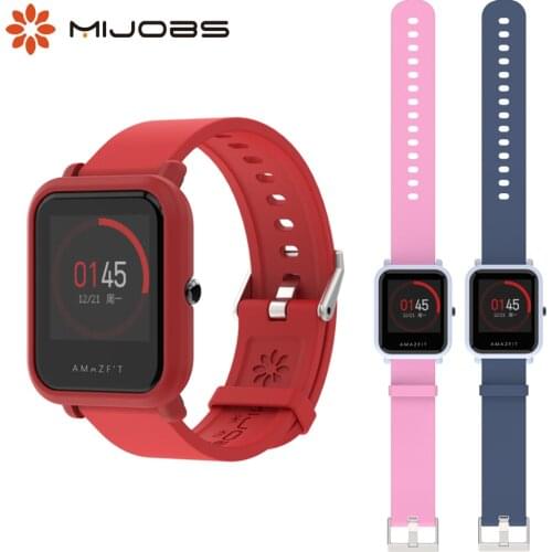 Wrist Strap for Amazfit Bip Plastic PC Shell Protective Case Cover for Xiaomi Huami Amazfit Bip BIT PACE Lite Smart Watch 20mm