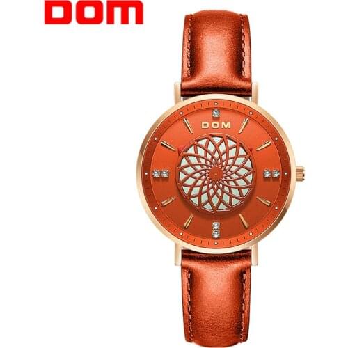 DOM Luxury Brand Ladies Dress Wristwatch Women Watches Waterproof Leather Fashion Woman Clock Montre Femme Girls Gifts New 2020