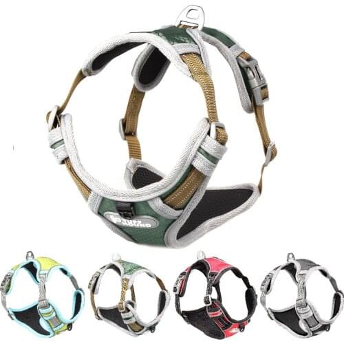 High quality Pet Dog Harness For Big Large Dogs Vest Adjustable Strong Outdoor Reflective Harness Service Dog Supplies