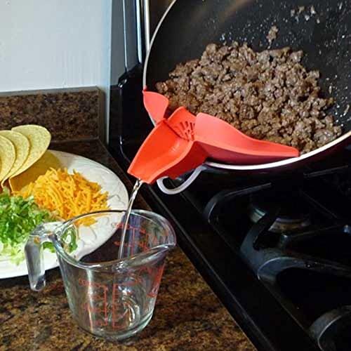 Silicone Slip On Pour Spout Clip On Single Red Silicone Pouring Spout