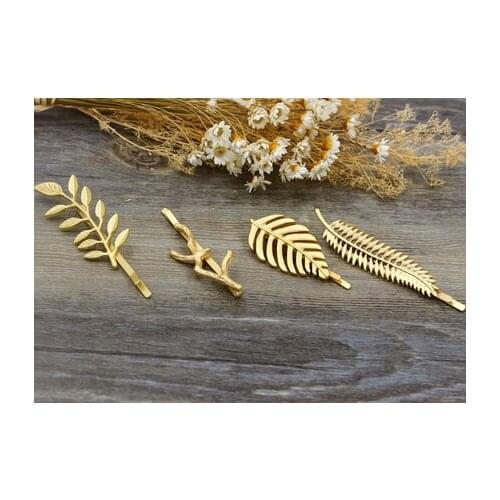 Timlee H032 Free shipping Beautiful Leaf Branch Metal Plant Barrettes Hair Clip hair accessory wholesale