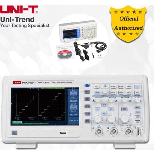 UNI-T UTD2202CM Digital Storage Oscilloscope; 2Channels, 200MHz Bandwidth, 1GS/s Sample Rate, USB Communication