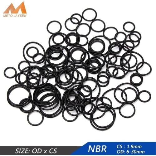 20pcs NBR Nitrile Rubber Sealing O-ring Gasket Replacement Seal O ring OD 6mm-30mm CS 1.9mm Black Washer DIY Accessories S64