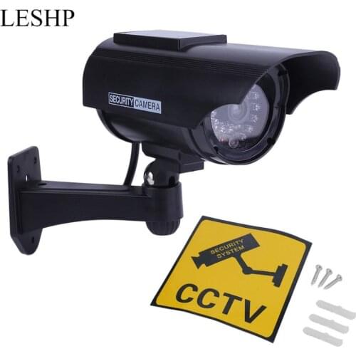 Waterproof Practical Indoor Outdoor Solar Power Dummy Fake Imitation Home CCTV Surveillance Camera with LED Light Indicator