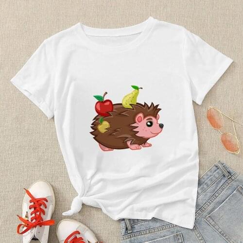 Vogue Hedgehog Kawaii Harajuku T Shirt 2021 New Y2K Harajuku Ukraine Streetwear Summer Fashion Crewneck Tshirt Gothic Top Edgy