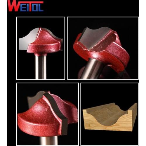 Weitol 4 pcs 6mm wood cutter,CNC wood mochine Solid Carbide Milling Cutter,Arc cleaning cutter bit,MDF,PVC,acrylic,wood tool