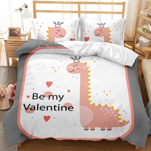 Home Textile Cartoon Fashionable Cute Quilt Pillow Cover Boys & Girls Bedroom Decoration 2/3 Bedding Set King Queen Double Size