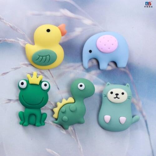 10pcs Cartoon Animal Frog Turtle Duck Flat Back Resin Cabochon Scrapbook for Decoration Crafts Applique DIY Hair Bows Accessorie