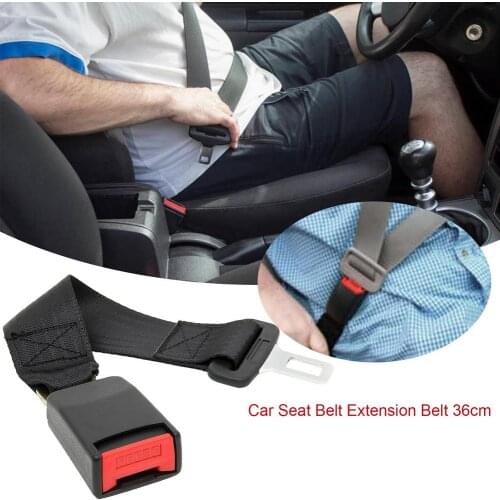 36cm Car Seat Belt Extender Car Auto D Type With Safety Buckle Safety 21-22mm Long-lasting Black Seat Belt Extender