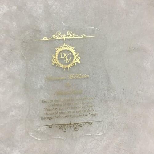 50pcs elegant vintage gold wedding invitation card unique acrylic lace invitation card design personalize invitations wedding