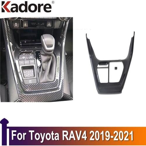 For Toyota RAV4 RAV 4 2019 2020 2021 Interior Accessories Carbon Fiber Gear Shift Panel Cover Decoration Trim Car Styling
