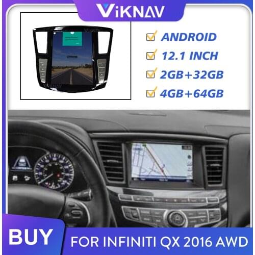 Android auto radio car multimedia player for Infiniti QX60 2016 AWD with Bose system car audio GPS navigator vertical screen
