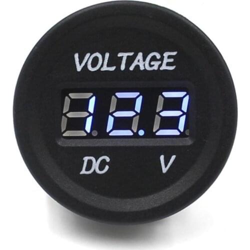 Car Motorcycle Waterproof LED Digital Display Voltmeter 12V-24V DC (Blue)