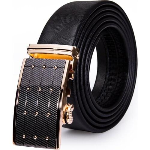 Barry.Wang New Fashion Black Mens' Belts Brand Luxury Cow Leather Designer Belts For Mens Wedding Business PK-2050