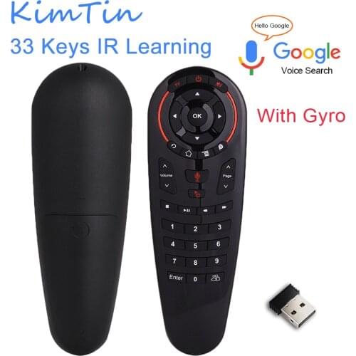 G30 Gyro Wireless Fly Air Mouse With Voice Control 2.4G Microphone 33 keys IR learning Remote Control For Game Andrid Tv Box